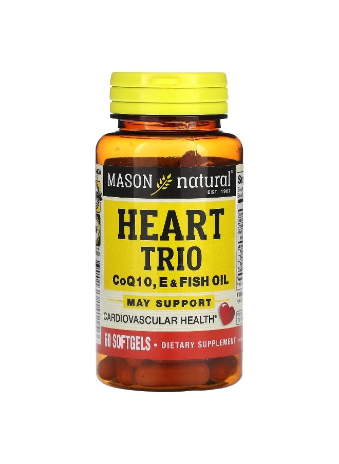 Mason Natural Mason Natural, Heart Trio, CoQ10, E & Fish Oil, 60 Softgels  - Image 1