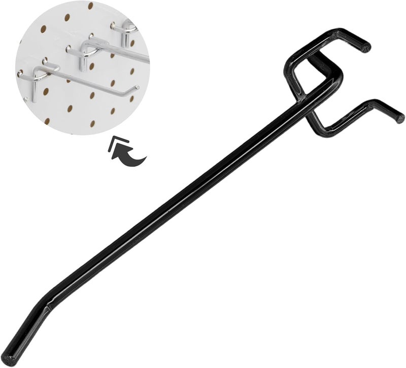30pcs Black Coated Heavy Duty Pegboard Hooks 2.5-10cm Length, 4mm Thick Metal Storage Hooks for Garage and Workshop Pegboard Organizer Accessories - Image 5