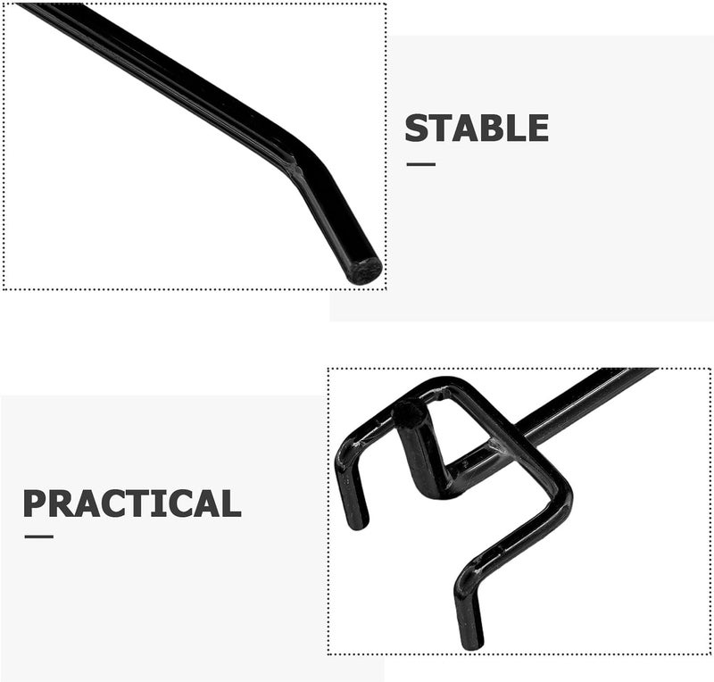 30pcs Black Coated Heavy Duty Pegboard Hooks 2.5-10cm Length, 4mm Thick Metal Storage Hooks for Garage and Workshop Pegboard Organizer Accessories - Image 3