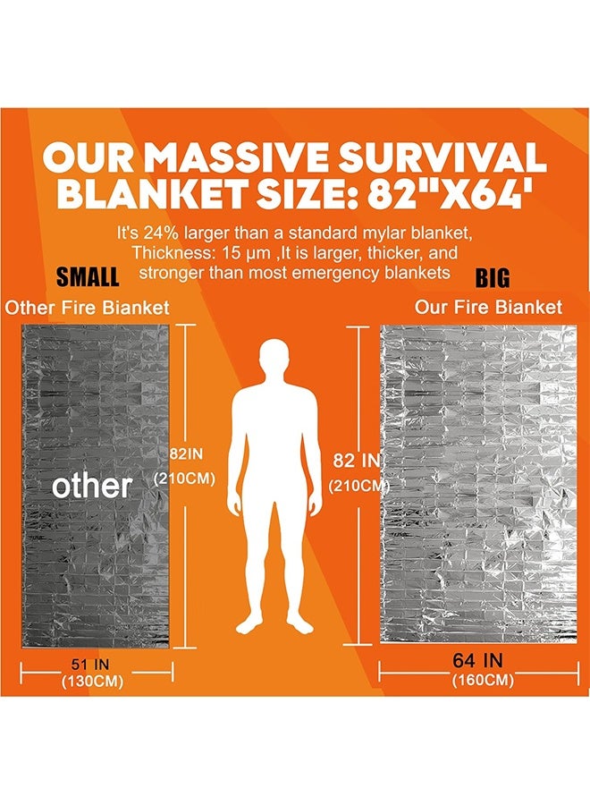 Emergency Blankets Thermal Blanket-(5 Pack) of Gigantic Space Blanket 82 * 64 in. Survival Blankets Heavy Duty Camping Gear,First Aid… - Image 2
