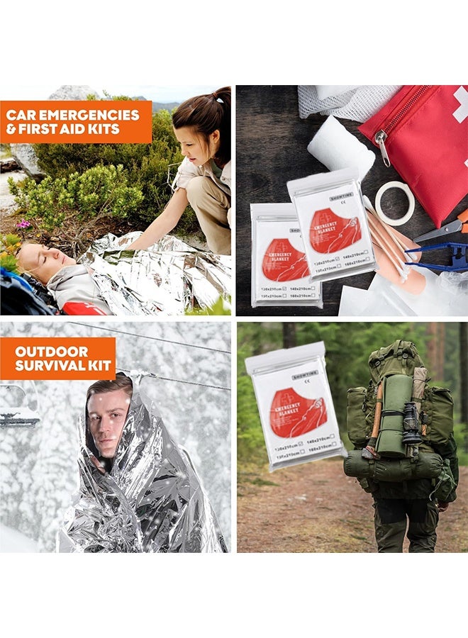 Emergency Blankets Thermal Blanket-(5 Pack) of Gigantic Space Blanket 82 * 64 in. Survival Blankets Heavy Duty Camping Gear,First Aid… - Image 4