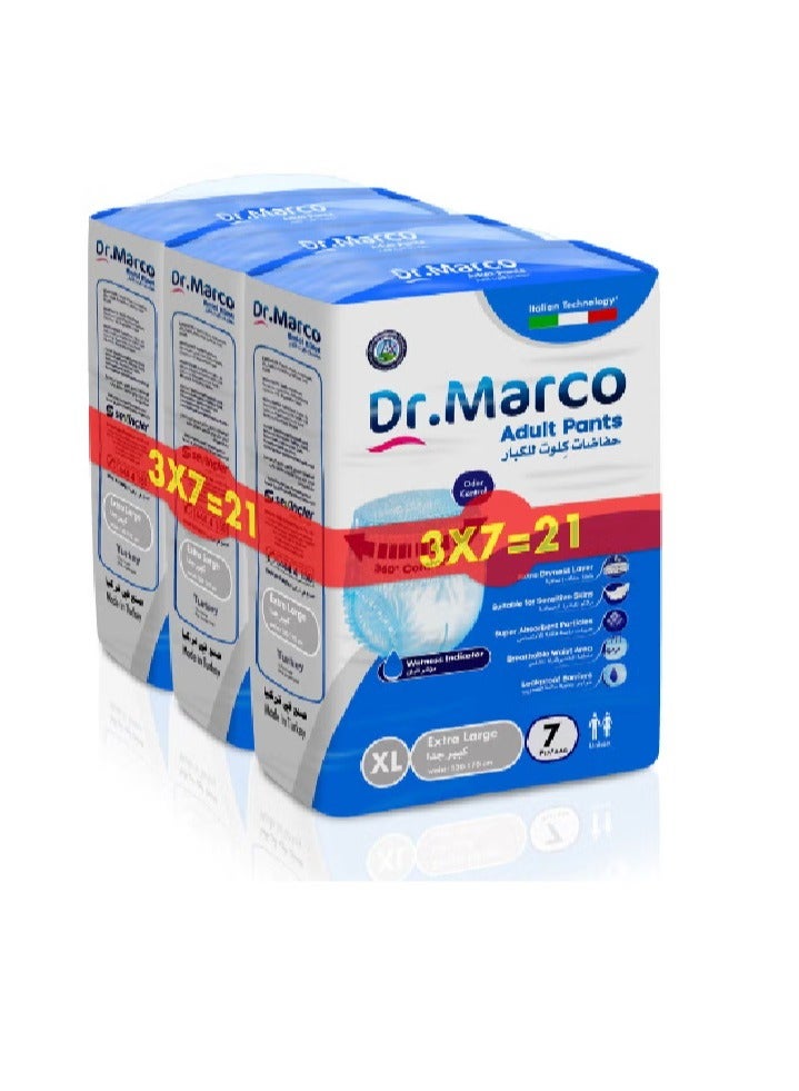 Dr. Marco Adult Culotte Diaper, Size XL, 21 Count Turkish made Pants, Italian Technology 