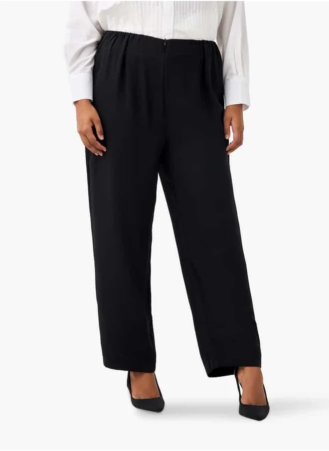 Ulla Popken Plus Size Ulla Popken Trousers with Zip Closure