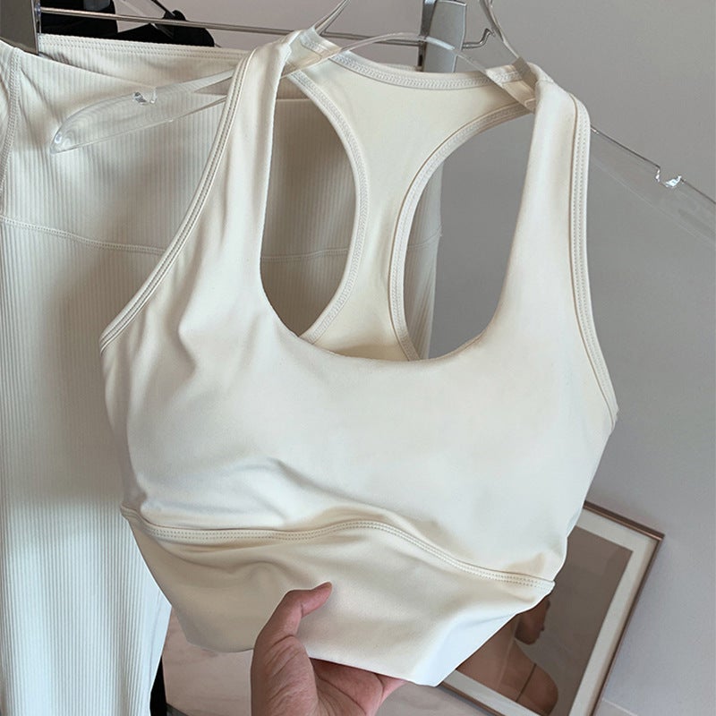 Women's Anti-Sag Sports Bra, Shockproof Push-up Racerback Yoga Top - Image 3