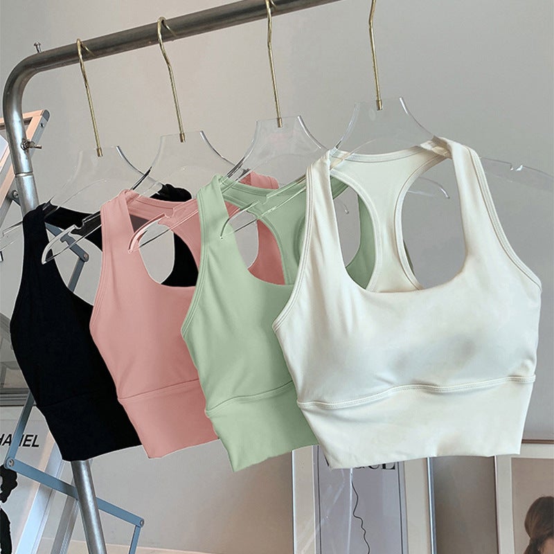 Women's Anti-Sag Sports Bra, Shockproof Push-up Racerback Yoga Top - Image 1