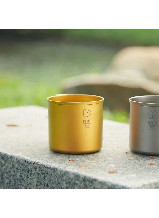 KEITH Titanium CC Colorful Mug Dessert Gold, Double-Wall Titanium Coffee Mug 400ml Lightweight Thermal Cup - Image 3