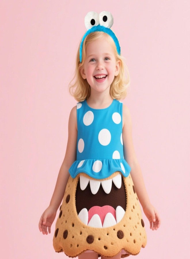 Tirdkid 2 Pack Adorable Red Blue Monster Costume & Eyes Headband - Perfect Cartoon Fuzzy Costumes for Halloween Parties and Celebrations - Image 3