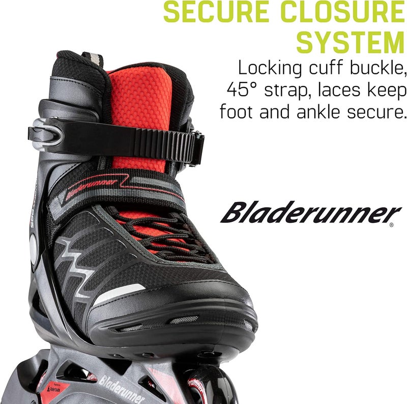 ROLLERBLADE Bladerunner by Advantage Pro XT Men's Adult Fitness Inline Skate, Black and Red, Inline Skates ,12 - Image 2