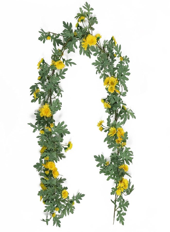 SOMYTING Artificial Daisy Garland Decorative Fake Flower Vine Hanging 5.6Ft Silk Flower Greenery for Home Garden Outdoor Ceremony Wedding Arch Floral Decor - Image 1