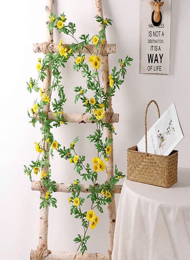 SOMYTING Artificial Daisy Garland Decorative Fake Flower Vine Hanging 5.6Ft Silk Flower Greenery for Home Garden Outdoor Ceremony Wedding Arch Floral Decor - Image 2