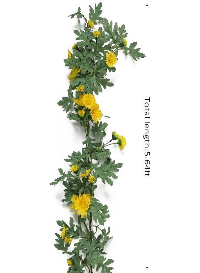 SOMYTING Artificial Daisy Garland Decorative Fake Flower Vine Hanging 5.6Ft Silk Flower Greenery for Home Garden Outdoor Ceremony Wedding Arch Floral Decor - Image 3