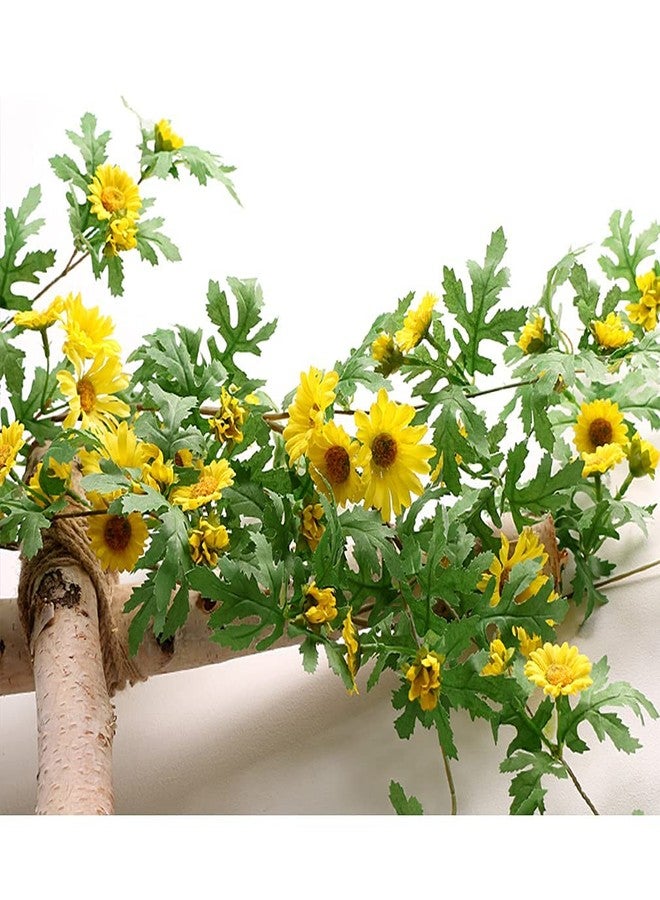 SOMYTING Artificial Daisy Garland Decorative Fake Flower Vine Hanging 5.6Ft Silk Flower Greenery for Home Garden Outdoor Ceremony Wedding Arch Floral Decor - Image 4