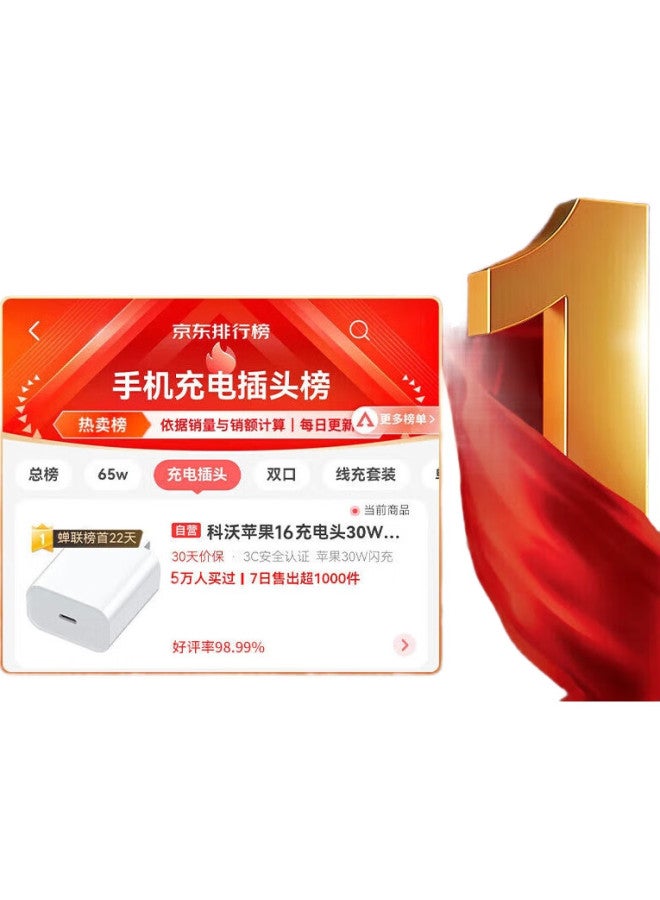 Kovol [6X Speed Boost] Compatible With Apple 16/15 Charger, 30W Gan Fast Charging Head, Compatible With 20W Iphone 14/13 Pro Max 12/11 Plus/Ipad - Image 2