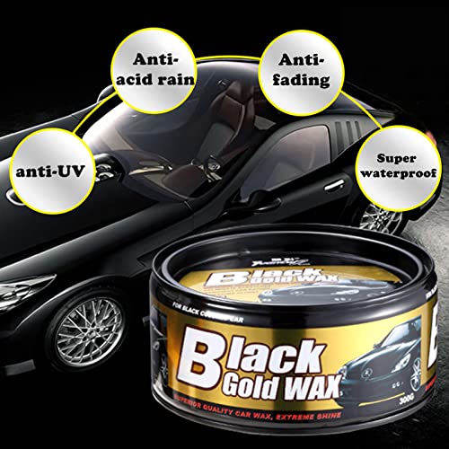 Elepure Black Gold Car Wax with Pad Solid Auto Carnauba Cars Care Polish Cleaner Waxing Repair Scratches Ceramics Coating for Black Cars 300g with Free Waxing Sponge, 10.6oz - Image 4
