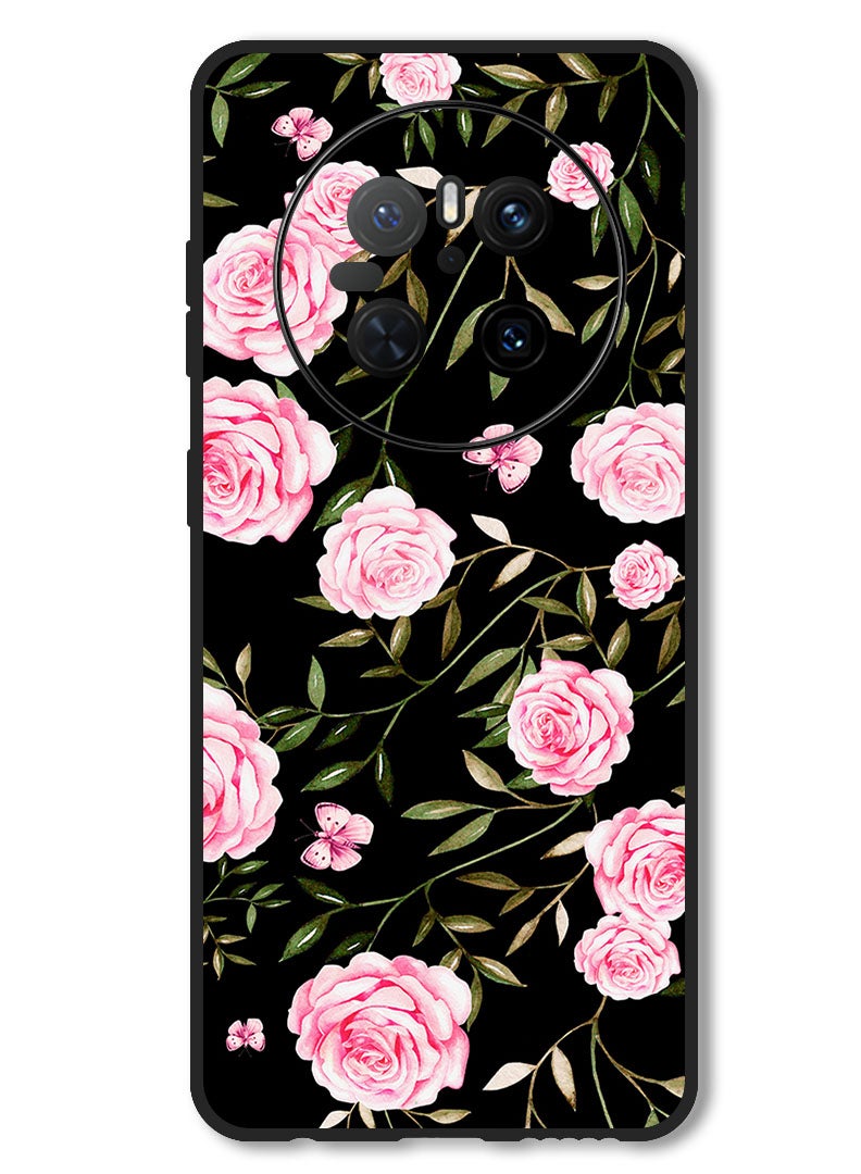 Theodor Case Compatible with Huawei Mate 70 Protection Shockproof Bumper Cover Rose In Bunches Of Small Leaves - Image 1