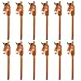 EVERMARKET 12PCS Inflatable Stick HorseBlow Up Horse Head on Stick Pony Costume Western Cowboy Cowgirl Baby Shower Birthday Party Decorations Halloween Supplies Favors Props 38 Inches Brown - Image 2