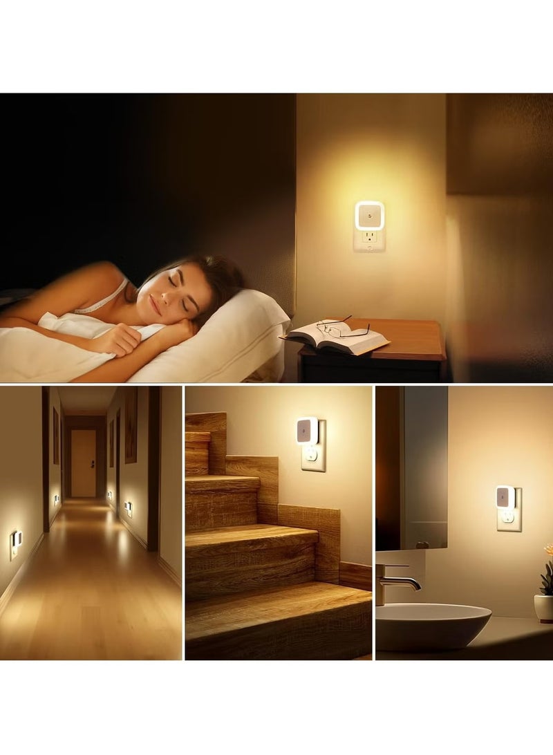 مجموعة من 2 مصباح LED ليلي يتم توصيله بالحائط، مصباح ليلي بقوة 0.5 وات، مستشعر ضوء من الغسق إلى الفجر، إضاءة ليلية تعمل تلقائيًا وإيقاف تشغيلها لغرفة الأطفال والكبار وغرفة النوم والحمام والممر والمطبخ - Image 5