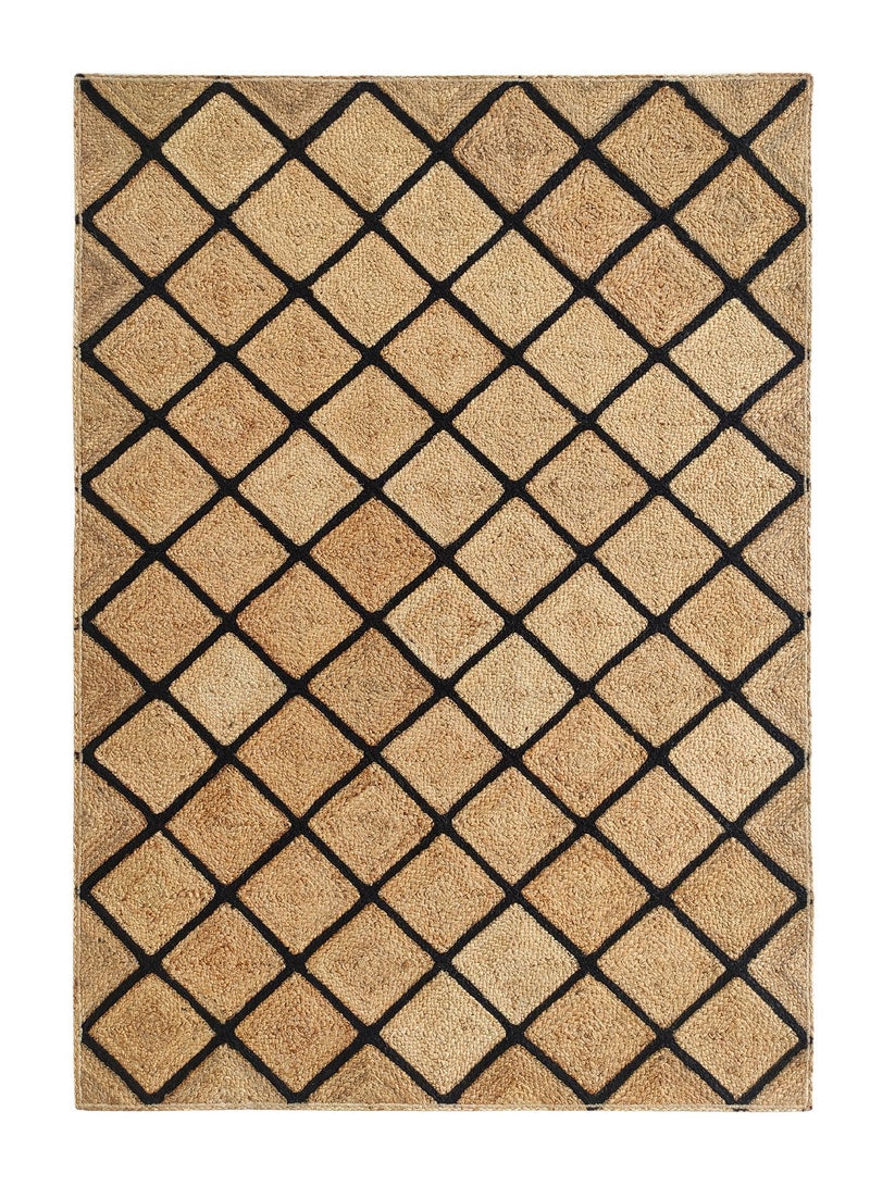Ramsha Jute Braided Rug Natural And Black Rectangular Rug For bedroom,living room BR-034 - Image 3