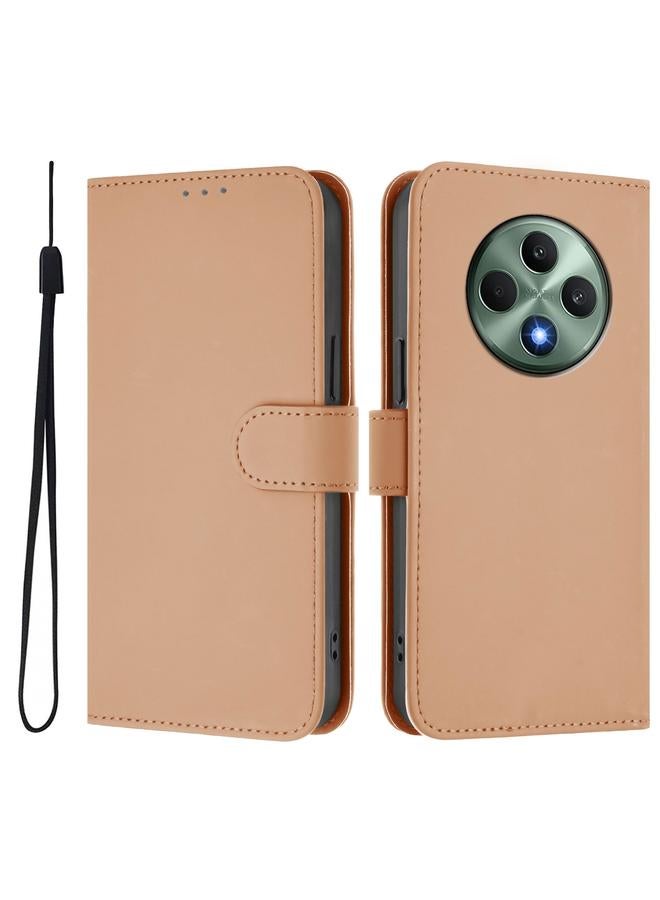 اس-توب جراب هاتف OPPO Reno12 F Global Skin Feel Solid Color Leather مع حبل تعليق - Image 2