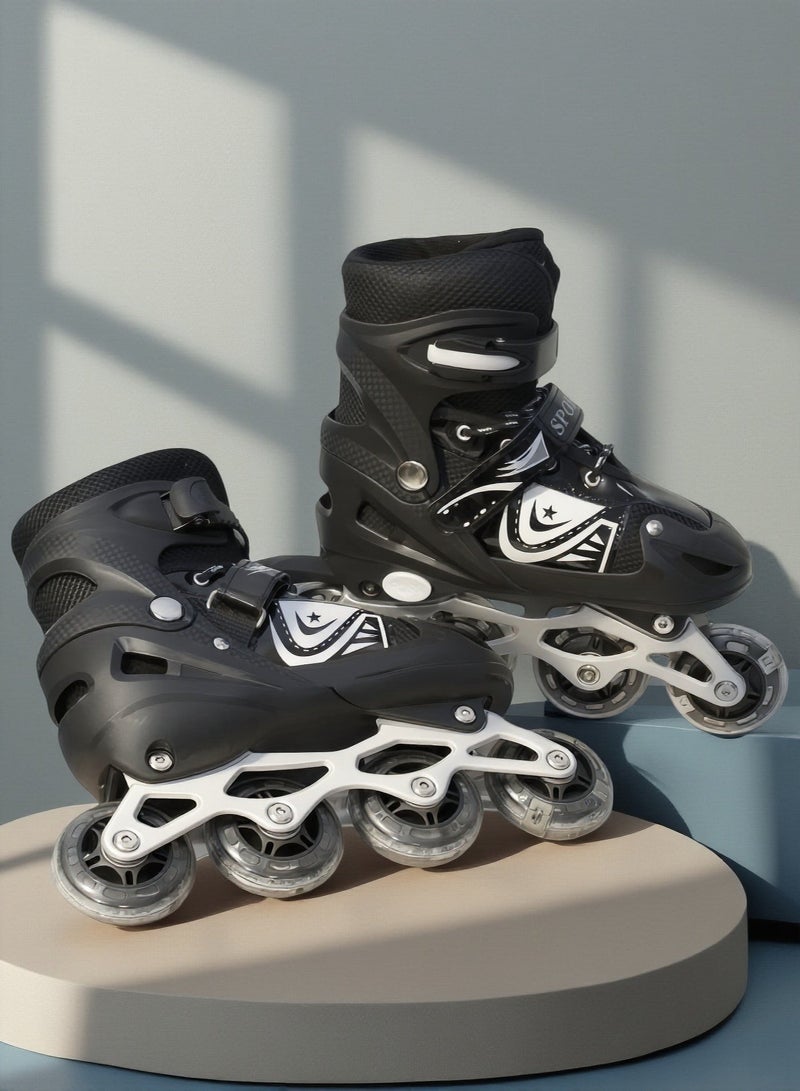 EASY FUTURE Inline Skates Adjustable Skate Shoes for Kids Flashing LED Wheels Roller Skates for Boys Girls Beginners 4 Colors 3 Sizes to Choose NO.1301 - Image 1
