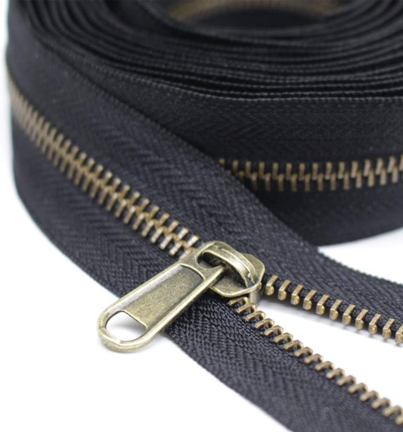 YaHoGa YaHoGa 5 Metal Zippers by The Yard Bulk 4 Yards  10 pcs Sliders for Bags DIY Sewing Tailor Crafts AntiBrass Teeth  - Image 2