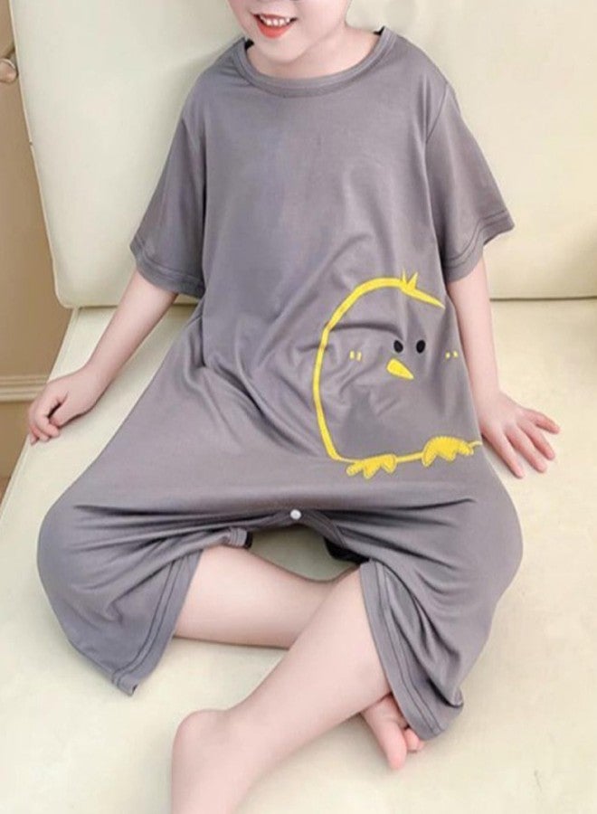 Umeyda Little Baby Boys Footless Pajamas Modal Short Sleeve Romper Jumpsuit Sleep and Play, Gray Chick, 3-4T = Tag 110 - Image 2