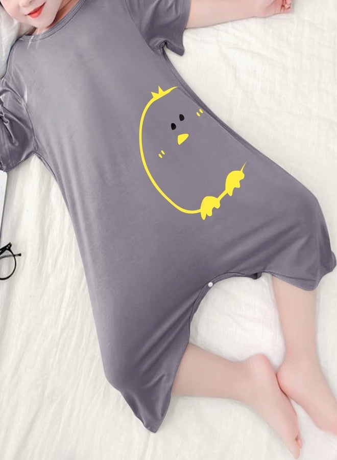Umeyda Little Baby Boys Footless Pajamas Modal Short Sleeve Romper Jumpsuit Sleep and Play, Gray Chick, 3-4T = Tag 110 - Image 5