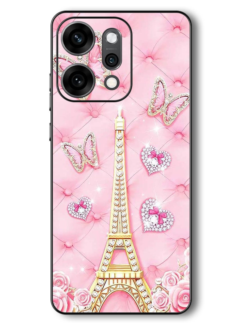 Theodor Case Compatible with Oppo Reno 14 Pro 6.83 Inch Protection Shockproof Bumper Cover Eiffel Tower (2) - Image 1