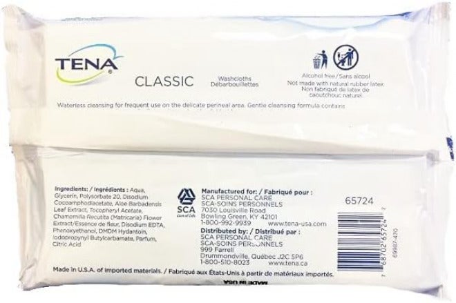 Tena Ultra Skin-Caring Washcloths, 8x12.5 in., Soft-Pack/48 wipes by TENA Odor resistant - Image 5