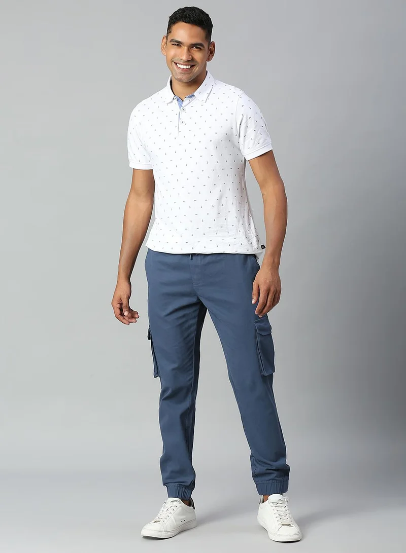 دينيس لينغو Men's Petrol Blue Cargo Joggers - Comfortable and Durable