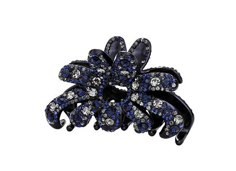 Fodattm Elegant Rhinestone Large Size Fancy Hair Claw Clips Plastic Hair Clamp Jaw Clip NonSlip Barrette Hair Updo Grip Bath Accessories Blue grey - Image 3