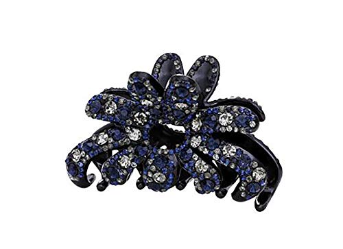 Fodattm Elegant Rhinestone Large Size Fancy Hair Claw Clips Plastic Hair Clamp Jaw Clip NonSlip Barrette Hair Updo Grip Bath Accessories Blue grey - Image 1