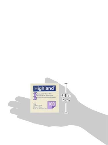 Highland Pop-up Sticky Notes, 3 x 3 Inches, Yellow, 12 Pack (6549-PUY) - Image 3
