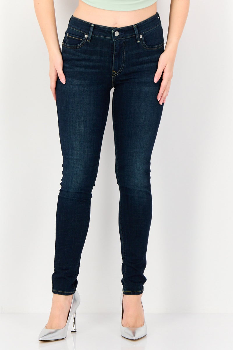Levi's Women Skinny Fit Washed Stretchable Denim, Navy - Image 1