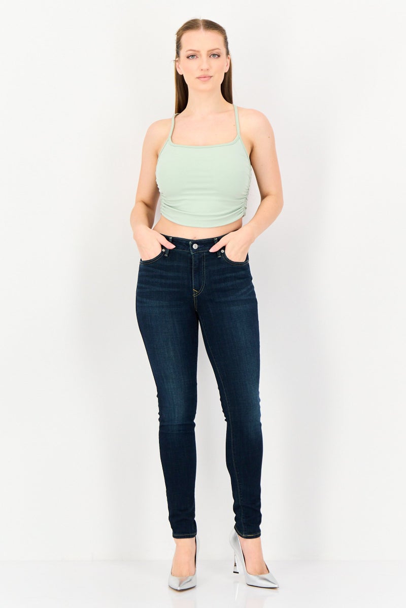 Levi's Women Skinny Fit Washed Stretchable Denim, Navy - Image 4
