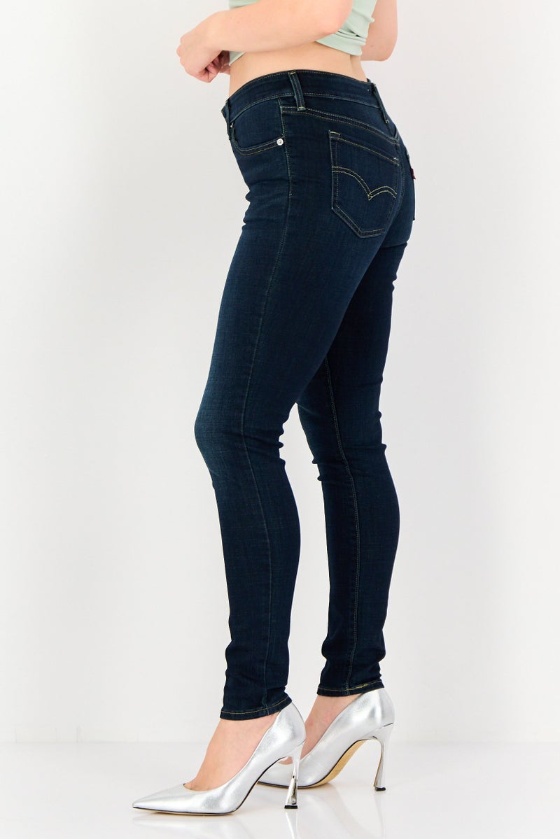 Levi's Women Skinny Fit Washed Stretchable Denim, Navy - Image 2