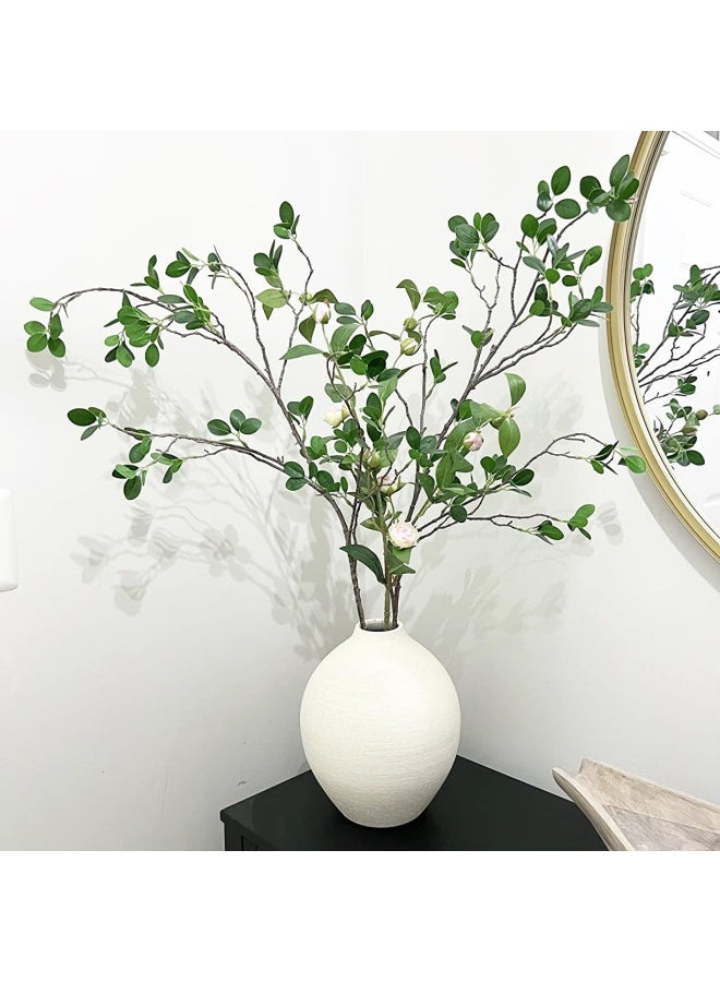 Htmeing Artificial Eucalytus Green Branches Faux Ficus Twig Home Office Shop Decoration (2PCS) - Image 4