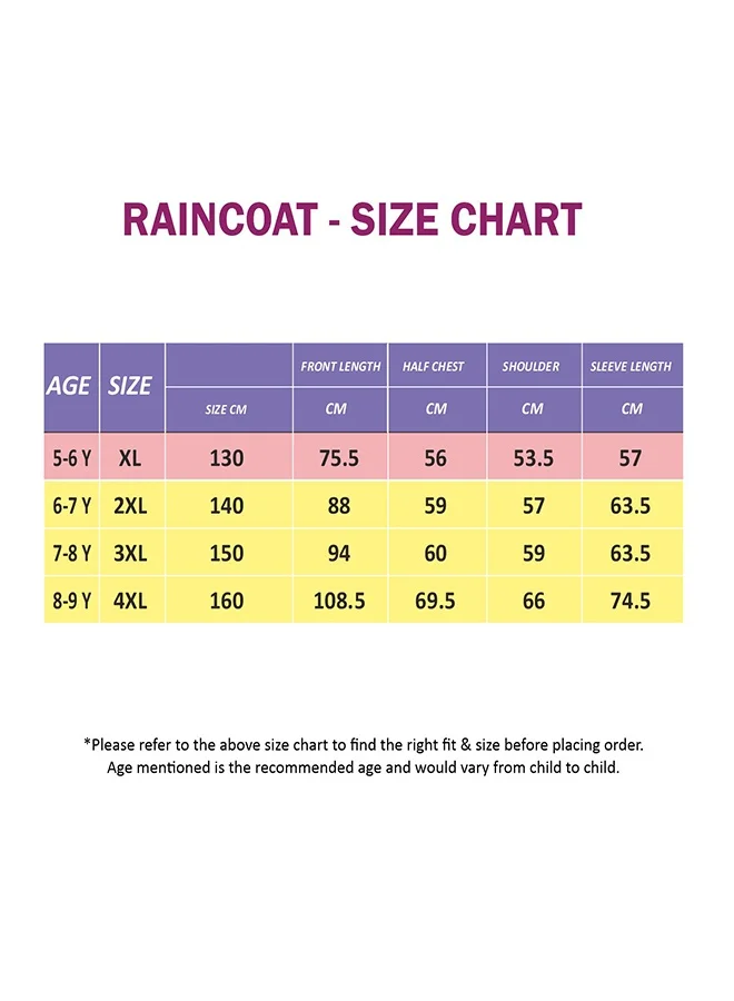 LITTLE SURPRISE BOX Little Surprise Box, Purple Uni Cap Style knee length Raincoat for Kids & Teens-4XL