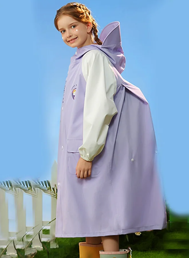 LITTLE SURPRISE BOX Little Surprise Box, Purple Uni Cap Style knee length Raincoat for Kids & Teens-4XL