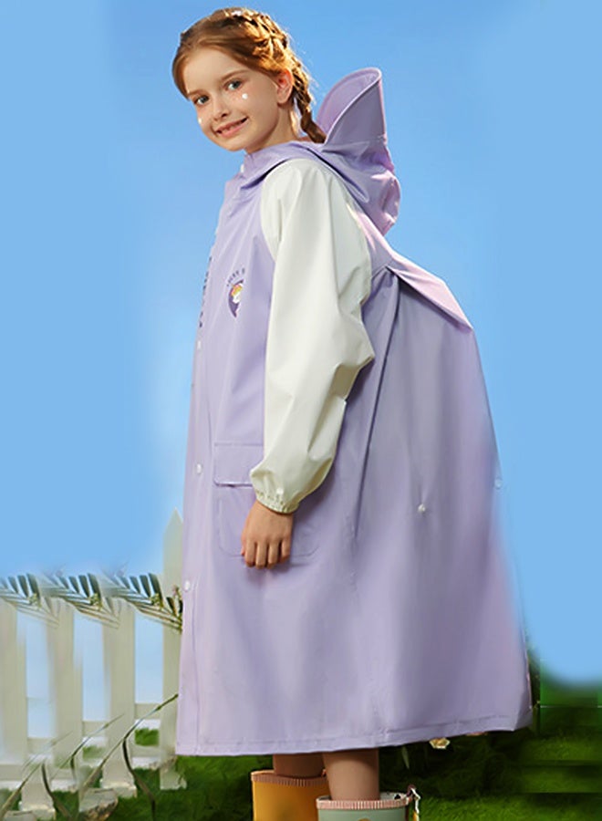 LITTLE SURPRISE BOX Little Surprise Box, Purple Uni Cap Style knee length Raincoat for Kids & Teens-4XL - Image 3