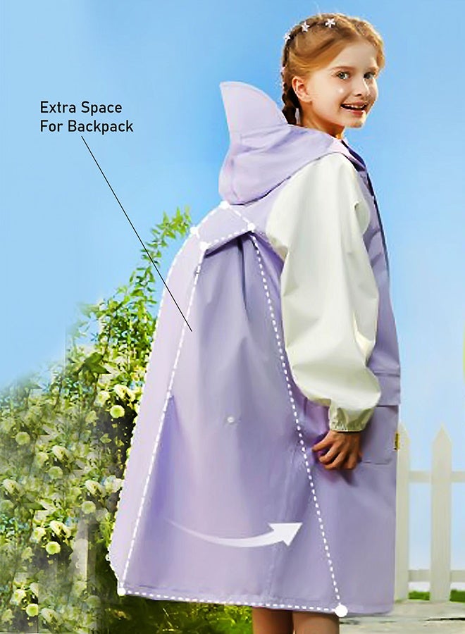 LITTLE SURPRISE BOX Little Surprise Box, Purple Uni Cap Style knee length Raincoat for Kids & Teens-4XL - Image 5
