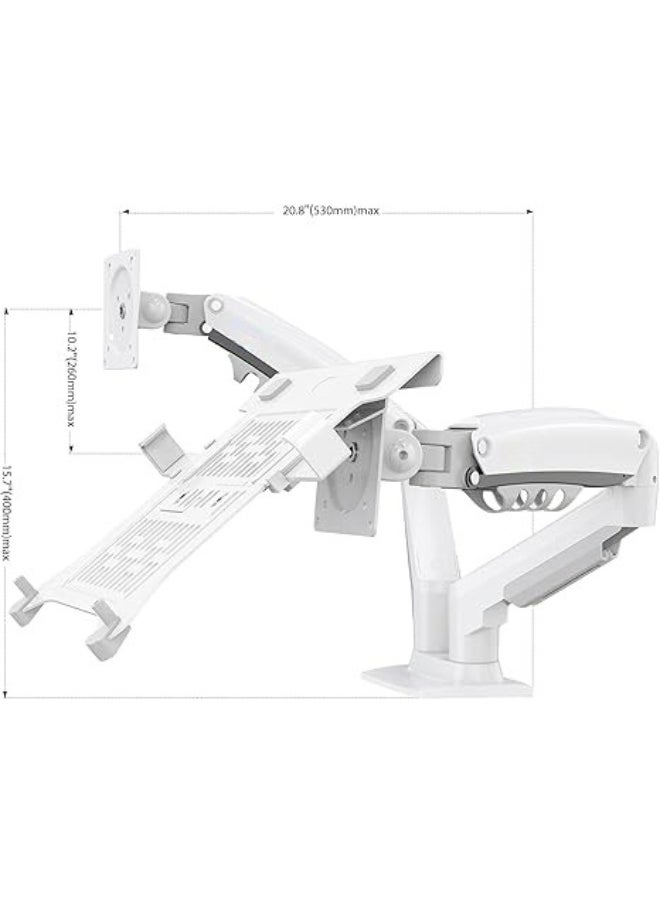 Generic Adjustable Laptop Mount with Full Motion Arm and VESA Plate – Fits 10-17” Notebooks and 17-30” Monitors – Clamp or Grommet Mount  - Image 3