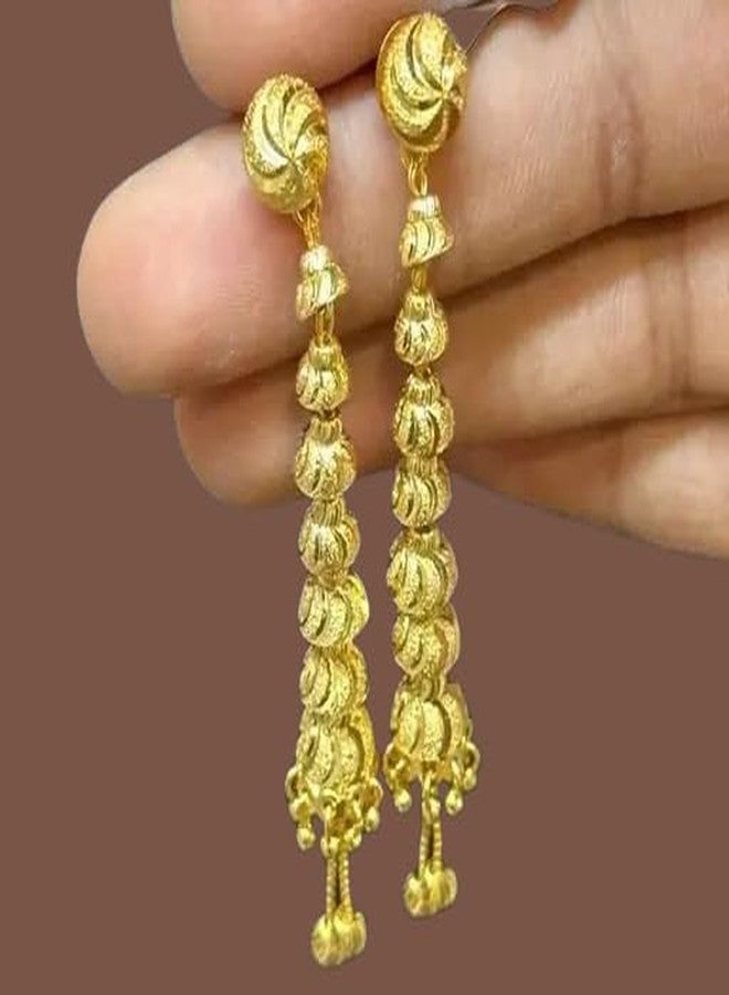 Bhumi Creation Beautiful 2 gram gold forming yearring sui dhagaFor any occasion - Image 4