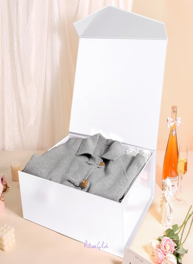ROSEGLD Extra Large Gift Box 20x16x7.2 Inches, Giant White Magnetic Gift Box with lids for Presents, Bridesmaid Proposal Box (Glossy White - Image 2