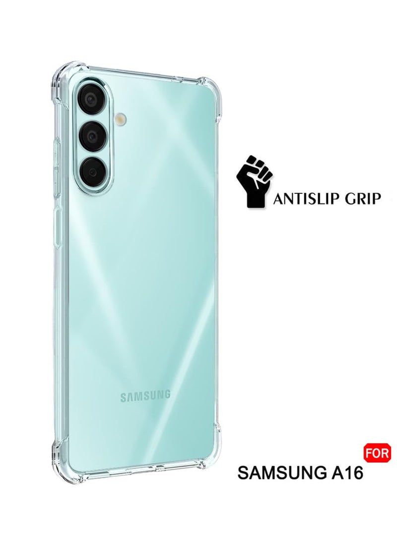 Waldic - COMBO OFFER Samsung Galaxy A16 Case with Tempered Screen Protector | Designed for Samsung Galaxy A16 Case | Slim Flexible TPU Airbag Bumper Shock Absorption Rubber Soft Silicone Case Cover with Premium Tempered Glass Screen Protector Fit for Samsung Galaxy A16 - Image 1