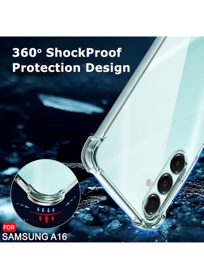 Waldic - COMBO OFFER Samsung Galaxy A16 Case with Tempered Screen Protector | Designed for Samsung Galaxy A16 Case | Slim Flexible TPU Airbag Bumper Shock Absorption Rubber Soft Silicone Case Cover with Premium Tempered Glass Screen Protector Fit for Samsung Galaxy A16 - Image 1