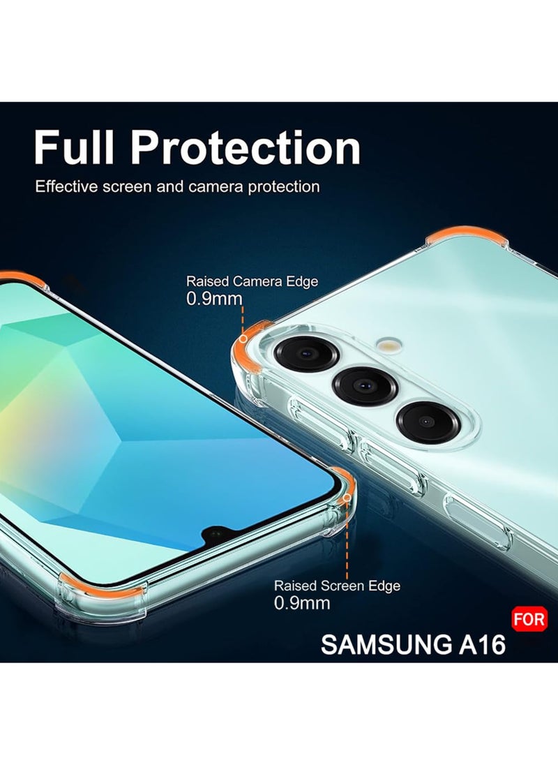 Waldic - COMBO OFFER Samsung Galaxy A16 Case with Tempered Screen Protector | Designed for Samsung Galaxy A16 Case | Slim Flexible TPU Airbag Bumper Shock Absorption Rubber Soft Silicone Case Cover with Premium Tempered Glass Screen Protector Fit for Samsung Galaxy A16 - Image 1