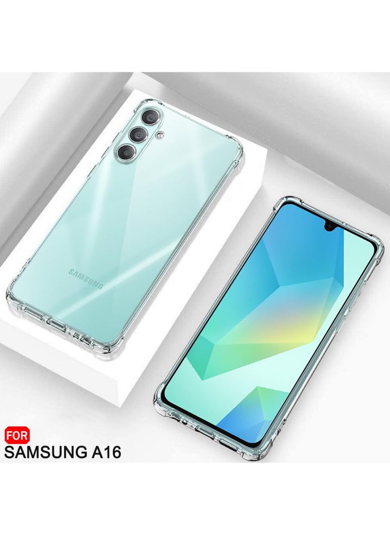 Waldic - COMBO OFFER Samsung Galaxy A16 Case with Tempered Screen Protector | Designed for Samsung Galaxy A16 Case | Slim Flexible TPU Airbag Bumper Shock Absorption Rubber Soft Silicone Case Cover with Premium Tempered Glass Screen Protector Fit for Samsung Galaxy A16 - Image 1