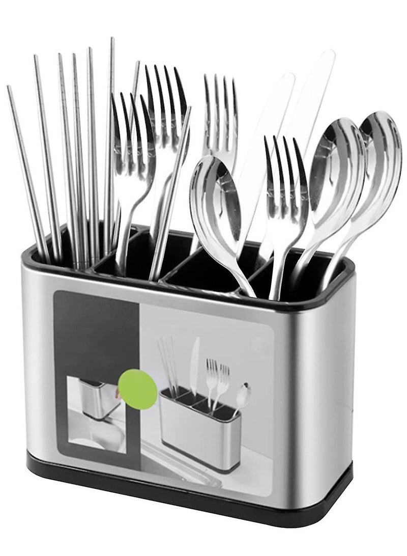 DubaiGallery حامل أدوات مائدة المطبخ من الفولاذ المقاوم للصدأ ذو سعة كبيرة مع قاعدة مرجحة - Image 2