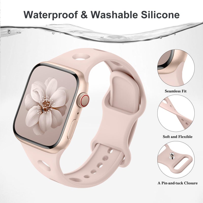 Wowstrap 6 Pack Sport Bands for Apple Watch Band 40mm 38mm 41mm 42mm 44mm 45mm 46mm iWatch Bands for Women Men,Soft Silicone Strap Wristband for Apple Watch Series 11 10 9 8 7 6 5 4 3 SE 3/2nd Ultra/3/2 49mm - Image 3
